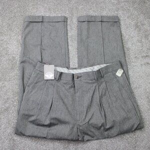 Vintage Levi's Dockers Pants NWT Mens 38x30 Gray Pleated Cuffed Chino Deadstock